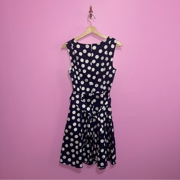 Boden Dress Women's 4 US Navy Polka Dot Belted A-Line Soft Cotton Pockets NWT - Picture 9 of 12